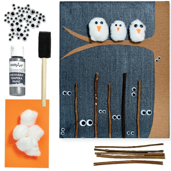 forest at night with baby owls nocturnal animals craft for kids