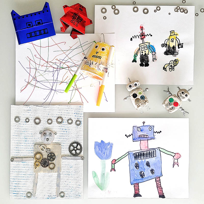 robot drawing for kids