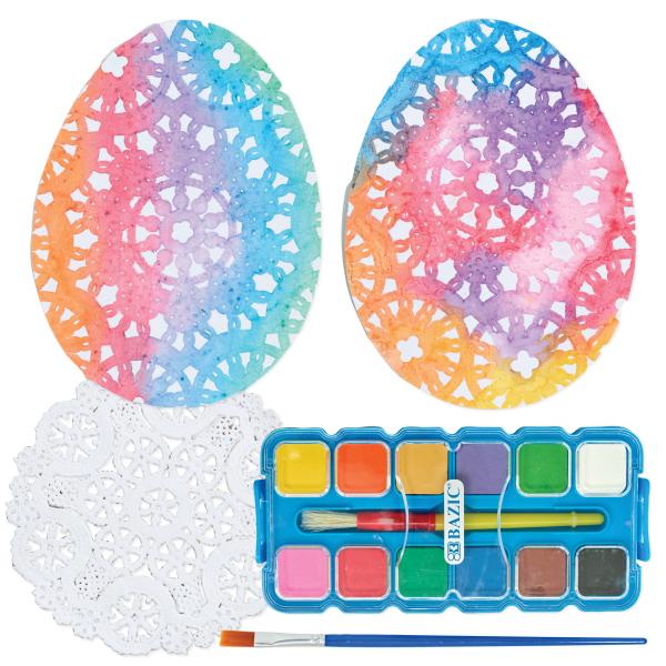 Watercolor Doily Eggs