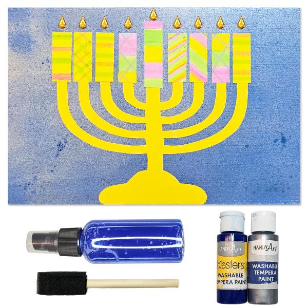 Splatter art menorah