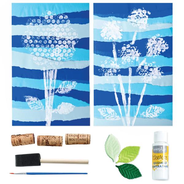 Anna Atkins inspired Flowers and Leaves Printmaking art for kids