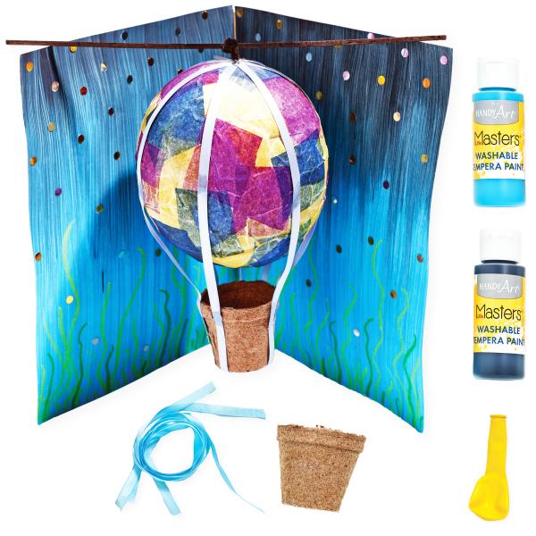 Paper mache Hot Air Balloon Diorama kids can make